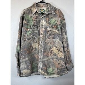Cabela's XL Tall Mens Button Up Shirt Advantage Timber Camo Long Sleeve Outdoor